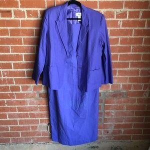 Chadwick's  modest purple linen cotton shift dress and jacket set size 16W